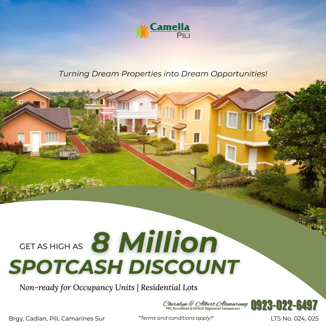 Camella Units Spotcash Discounts in Bicol — real estate listing image 1